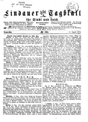 Lindauer Tagblatt für Stadt und Land Donnerstag 20. August 1874