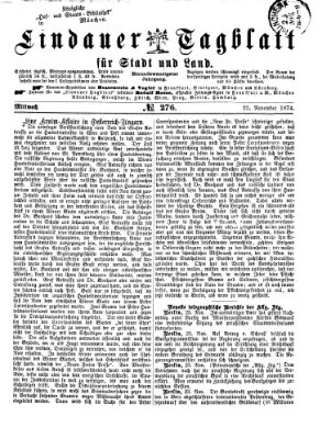 Lindauer Tagblatt für Stadt und Land Mittwoch 25. November 1874