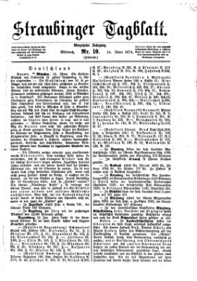 Straubinger Tagblatt Mittwoch 14. Januar 1874