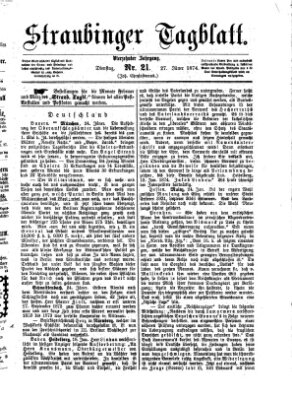 Straubinger Tagblatt Dienstag 27. Januar 1874