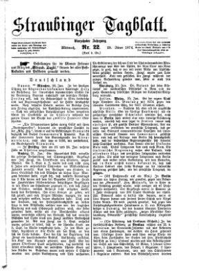 Straubinger Tagblatt Mittwoch 28. Januar 1874