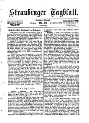 Straubinger Tagblatt Dienstag 10. Februar 1874