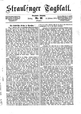 Straubinger Tagblatt Freitag 13. Februar 1874