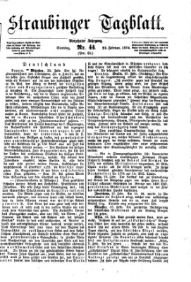 Straubinger Tagblatt Sonntag 22. Februar 1874
