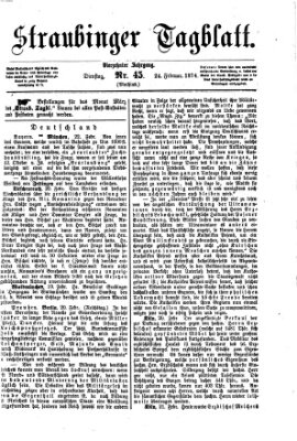 Straubinger Tagblatt Dienstag 24. Februar 1874