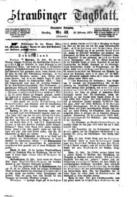 Straubinger Tagblatt Samstag 28. Februar 1874