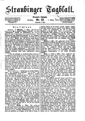 Straubinger Tagblatt Samstag 7. März 1874