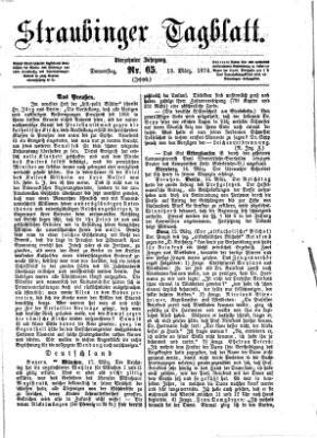 Straubinger Tagblatt Donnerstag 19. März 1874