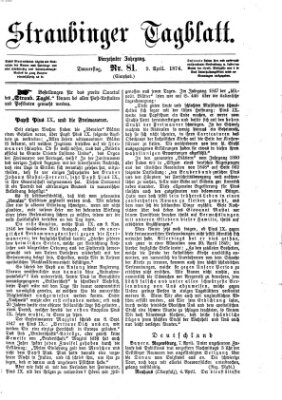 Straubinger Tagblatt Donnerstag 9. April 1874