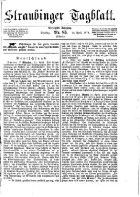 Straubinger Tagblatt Dienstag 14. April 1874