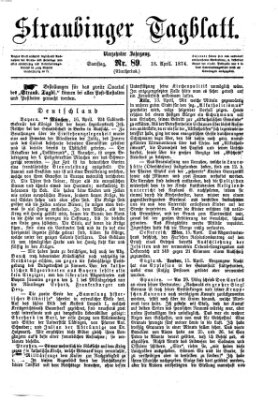 Straubinger Tagblatt Samstag 18. April 1874