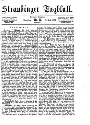 Straubinger Tagblatt Donnerstag 23. April 1874