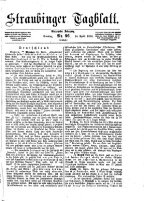 Straubinger Tagblatt Sonntag 26. April 1874