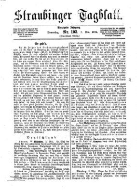 Straubinger Tagblatt Donnerstag 7. Mai 1874