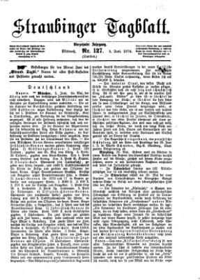 Straubinger Tagblatt Mittwoch 3. Juni 1874