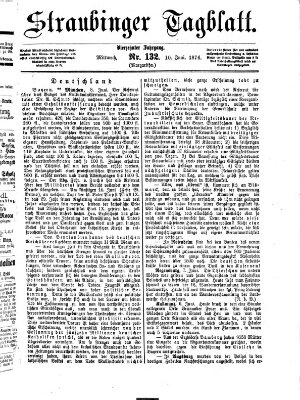 Straubinger Tagblatt Mittwoch 10. Juni 1874