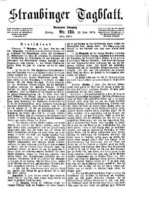 Straubinger Tagblatt Freitag 12. Juni 1874