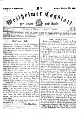 Weilheimer Tagblatt für Stadt und Land Sonntag 4. Januar 1874