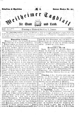 Weilheimer Tagblatt für Stadt und Land Dienstag 6. Januar 1874