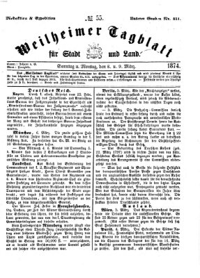 Weilheimer Tagblatt für Stadt und Land Montag 9. März 1874