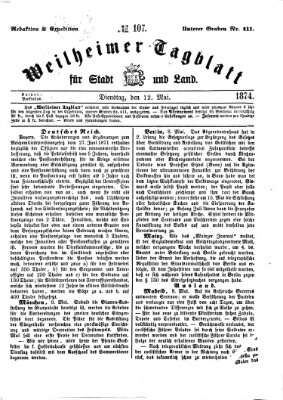 Weilheimer Tagblatt für Stadt und Land Dienstag 12. Mai 1874