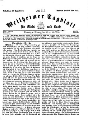 Weilheimer Tagblatt für Stadt und Land Montag 18. Mai 1874