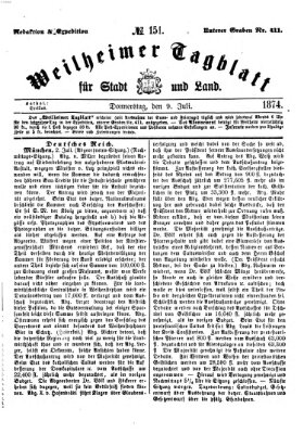 Weilheimer Tagblatt für Stadt und Land Donnerstag 9. Juli 1874