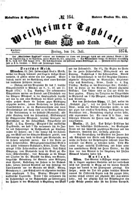 Weilheimer Tagblatt für Stadt und Land Freitag 24. Juli 1874