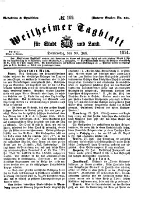 Weilheimer Tagblatt für Stadt und Land Donnerstag 30. Juli 1874