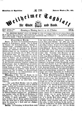 Weilheimer Tagblatt für Stadt und Land Montag 12. Oktober 1874