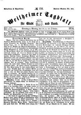 Weilheimer Tagblatt für Stadt und Land Montag 19. Oktober 1874