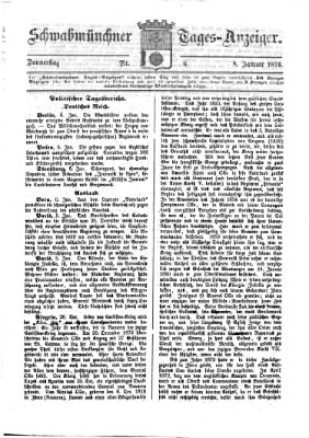 Schwabmünchner Tages-Anzeiger Donnerstag 8. Januar 1874