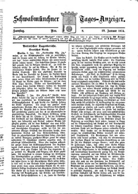 Schwabmünchner Tages-Anzeiger Samstag 10. Januar 1874