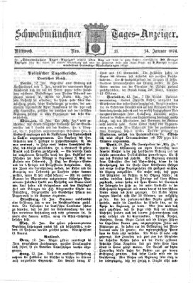 Schwabmünchner Tages-Anzeiger Mittwoch 14. Januar 1874