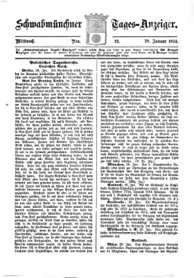 Schwabmünchner Tages-Anzeiger Mittwoch 28. Januar 1874