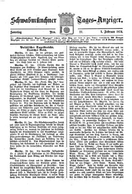 Schwabmünchner Tages-Anzeiger Sonntag 1. Februar 1874