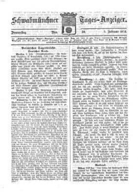 Schwabmünchner Tages-Anzeiger Donnerstag 5. Februar 1874