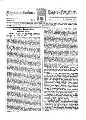 Schwabmünchner Tages-Anzeiger Sonntag 8. Februar 1874