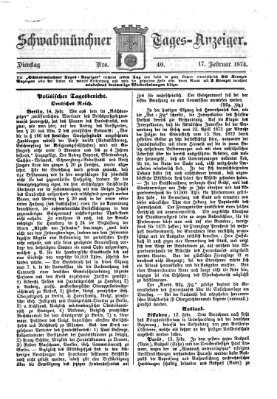 Schwabmünchner Tages-Anzeiger Dienstag 17. Februar 1874