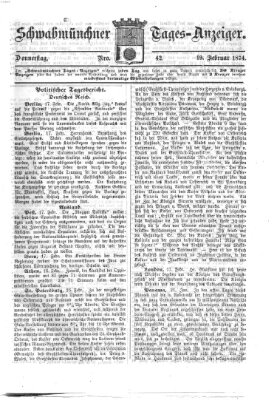 Schwabmünchner Tages-Anzeiger Donnerstag 19. Februar 1874