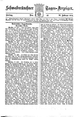 Schwabmünchner Tages-Anzeiger Freitag 20. Februar 1874