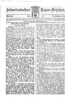 Schwabmünchner Tages-Anzeiger Mittwoch 25. Februar 1874