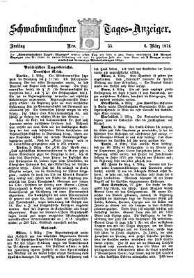 Schwabmünchner Tages-Anzeiger Freitag 6. März 1874