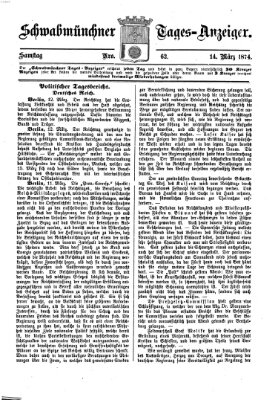 Schwabmünchner Tages-Anzeiger Samstag 14. März 1874