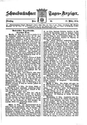 Schwabmünchner Tages-Anzeiger Dienstag 17. März 1874