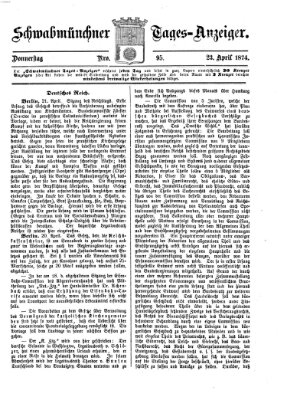 Schwabmünchner Tages-Anzeiger Donnerstag 23. April 1874