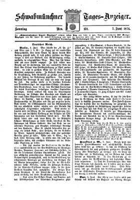 Schwabmünchner Tages-Anzeiger Sonntag 7. Juni 1874