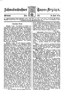 Schwabmünchner Tages-Anzeiger Mittwoch 10. Juni 1874