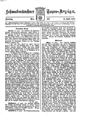 Schwabmünchner Tages-Anzeiger Sonntag 14. Juni 1874