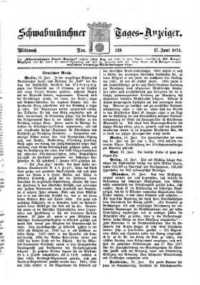 Schwabmünchner Tages-Anzeiger Mittwoch 17. Juni 1874